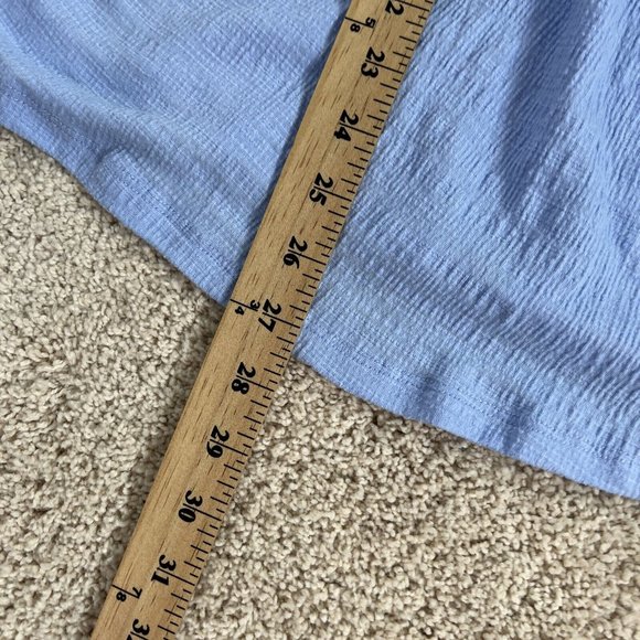 Faded Glory Womans Blouse Top 2X 18W 20W Blue 3/4 Sleeve Embroidered Tassels - Picture 9 of 12